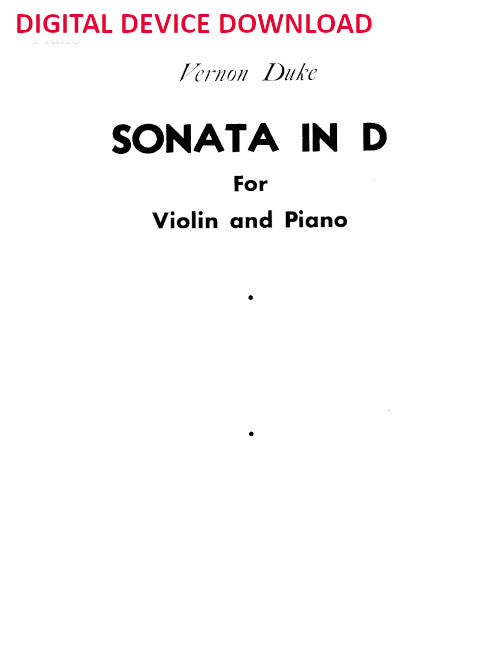 Sonata in D for Violin and Piano - Digital (Not Printable)
