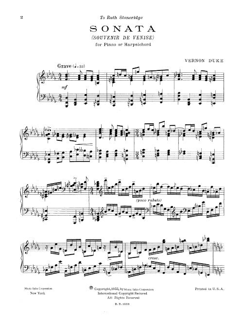 Sonata: Souvenir de Venise For Piano (or harpsichord) - Digital (Not Printable)