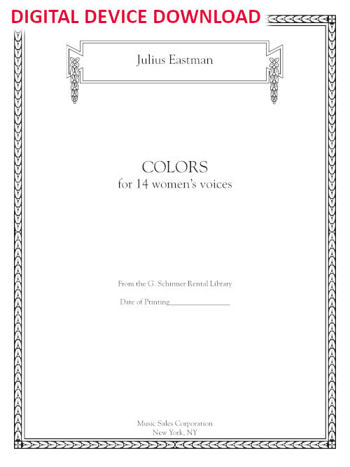 Colors, for 14 women's voices - Digital (Not Printable)