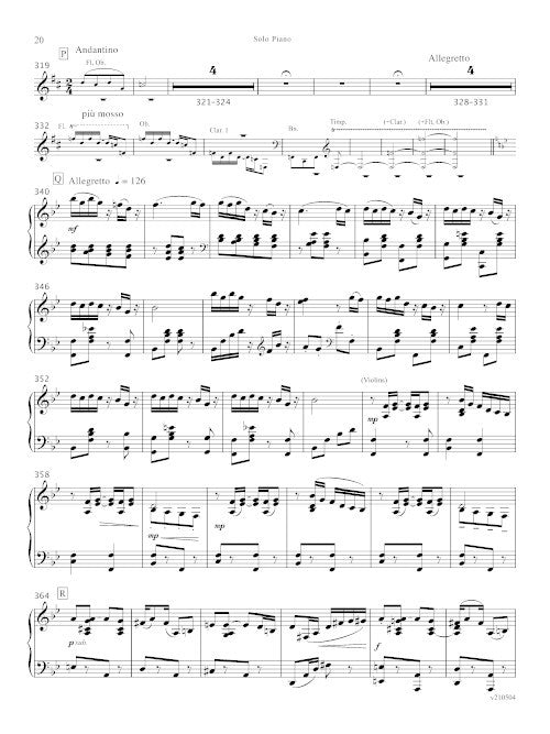 Piano Concerto in One Movement - solo part (piano) - Digital