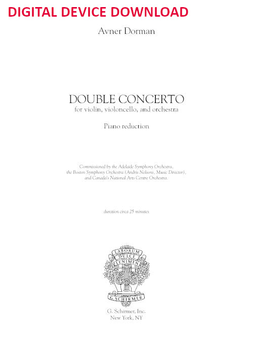 Double Concerto - reduction for violin, cello, piano - Digital (Not Printable)