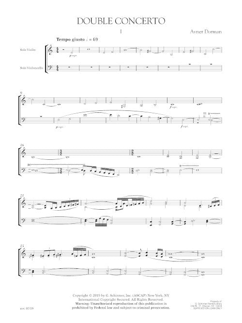 Double Concerto - reduction for violin, cello, piano