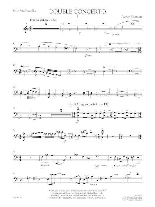 Double Concerto - reduction for violin, cello, piano