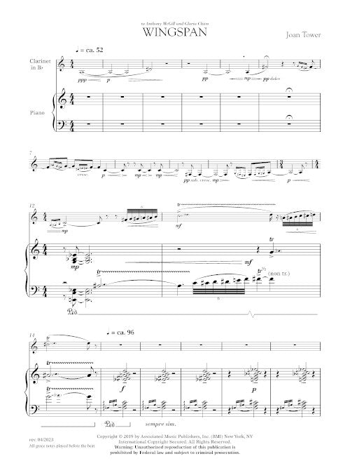 Wingspan (clarinet and piano) - Digital (Not Printable)