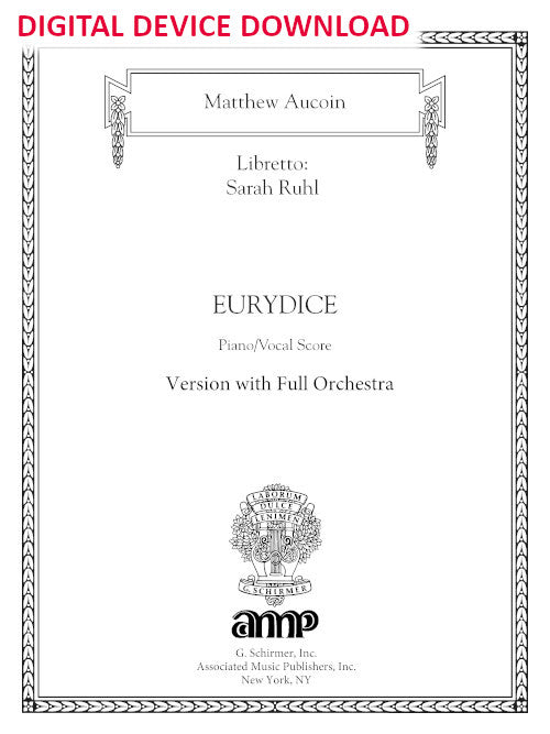 Eurydice vocal score (version with full orchestra) - Digital (Not Printable)