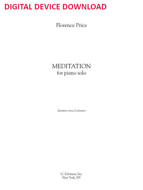 Meditation for piano - Digital (Not Printable)