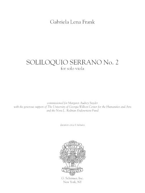 Soliloquio Serrano No. 2 (for viola)