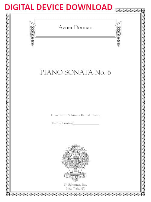 Piano Sonata No. 6 - Digital (Not Printable)