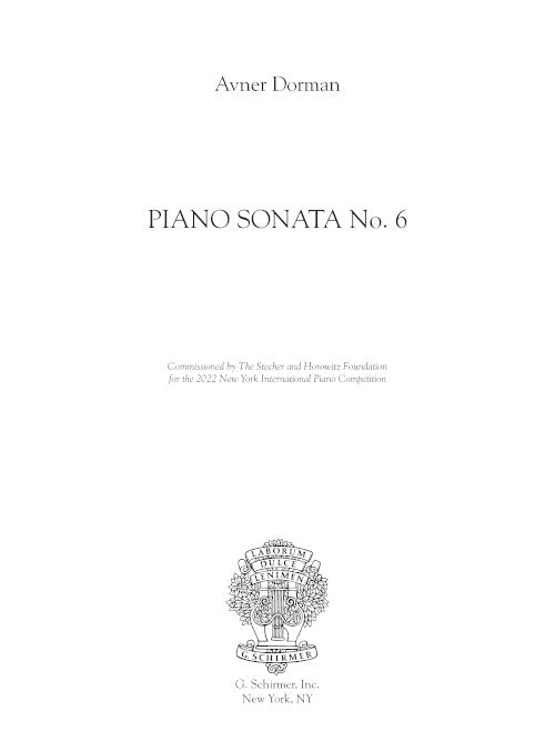 Piano Sonata No. 6 - Digital (Not Printable)