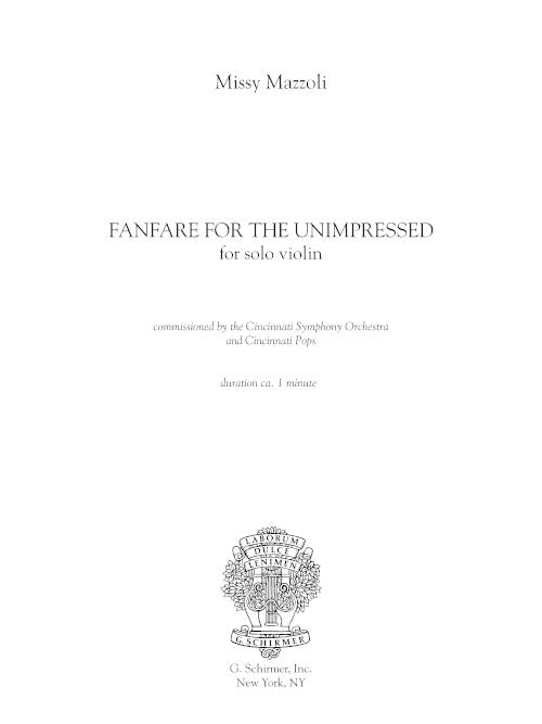 Fanfare for the Unimpressed for violin