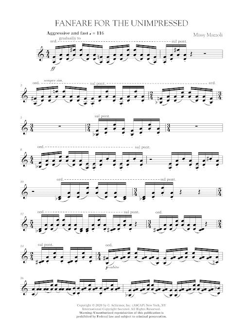 Fanfare for the Unimpressed for violin