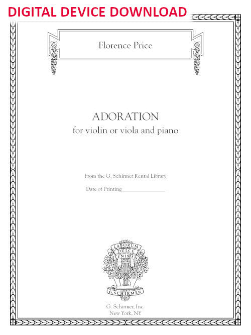 Adoration (for violin or viola and piano) - Digital (Not Printable)