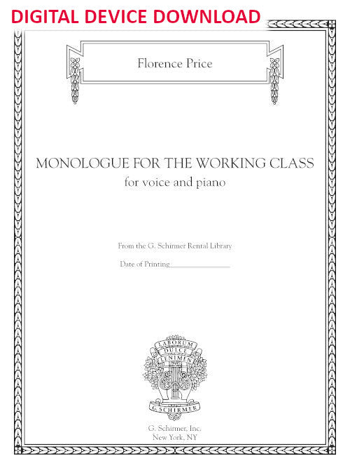 Monologue for the Working Class - Digital (Not Printable)