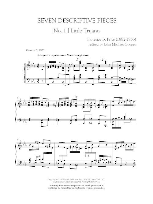 Seven Descriptive Pieces - Digital (Not Printable)