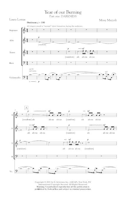 Year of Our Burning (SATB Chorus and cello)