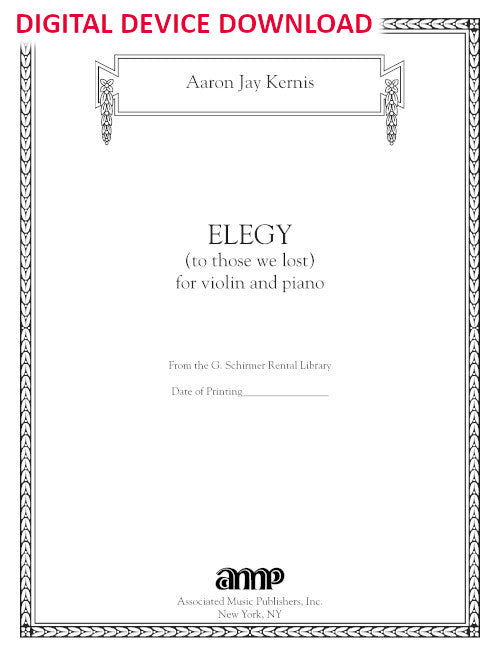 Elegy (to those we lost) for violin and piano - Digital (Not Printable)