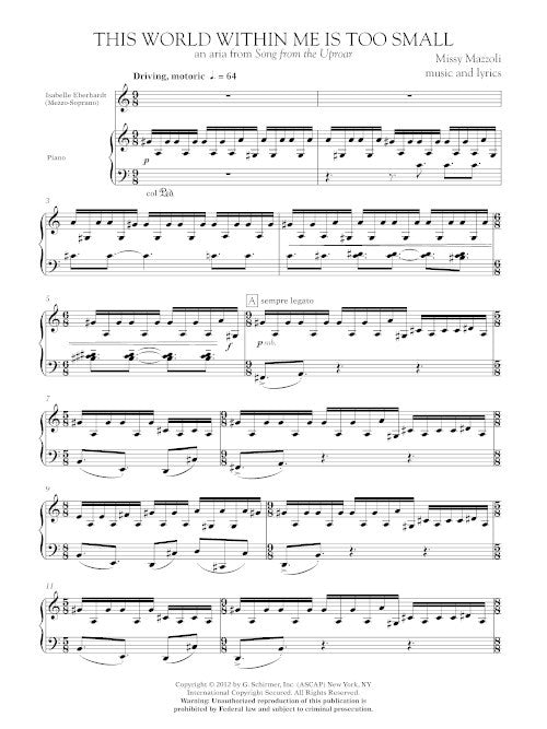 This World Within Me is Too Small (from Song from the Uproar) - Digital (Not Printable)