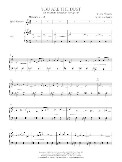 You Are the Dust (from Song from the Uproar, for mezzo and piano) - Digital (Not Printable)