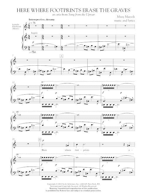 Here Where Footprints Erase the Graves (from Song from the Uproar) for mezzo and piano - Digital