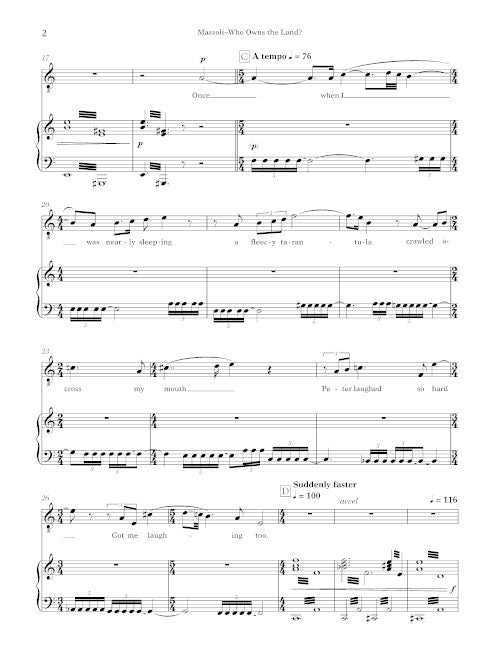 Who Owns the Land? (for tenor and piano, from Proving Up) - Digital (Not Printable)