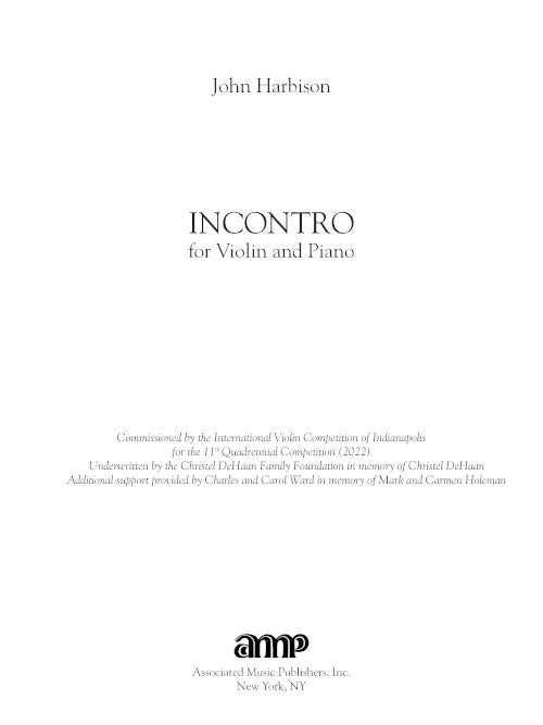 Incontro for violin and piano - Digital (Not Printable)