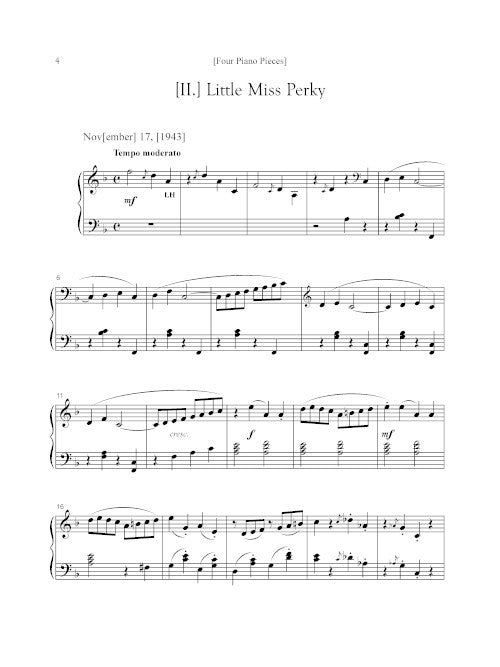Four Piano Pieces - Digital (Not Printable)