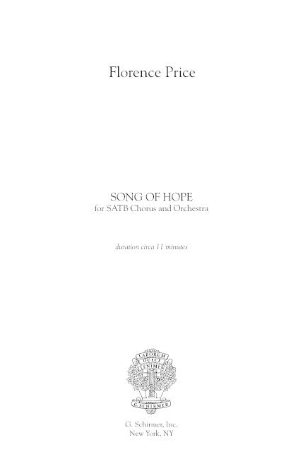 Song of Hope for SATB and piano