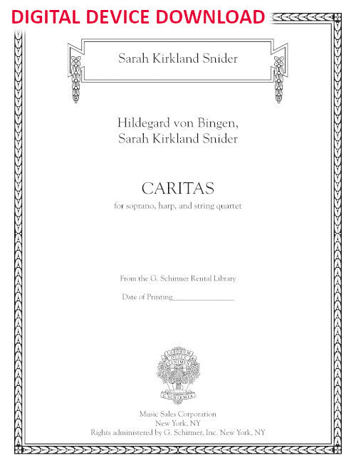 Caritas (for soprano, harp, and string quartet) - Digital (Not Printable)