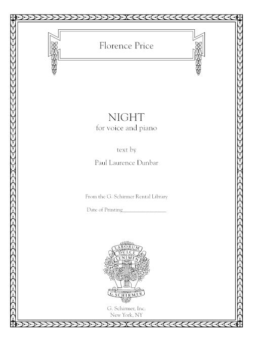 Night (on texts of Paul Laurence Dunbar)