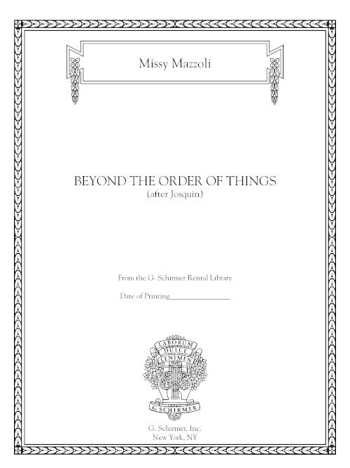 Beyond the Order of Things (after Josquin) for solo cello