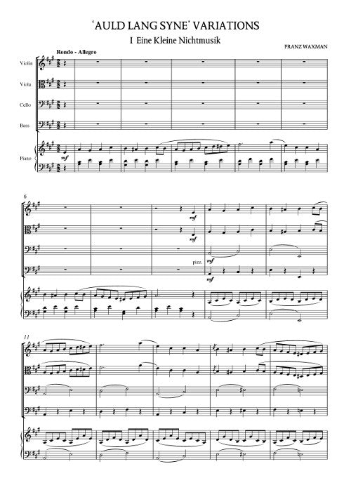 Auld Lang Syne Variations (for piano quintet)