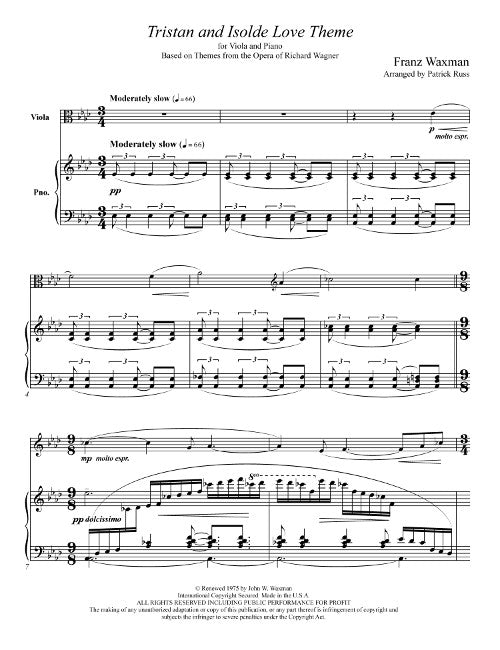 Tristan and Isolde: Love Music (for viola and piano)