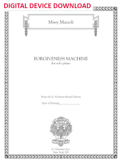 Forgiveness Machine for piano - Digital (Not Printable)
