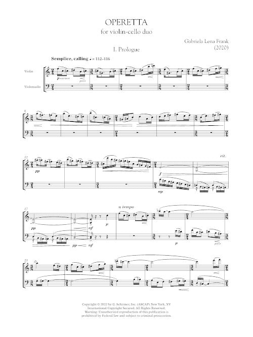 Operetta (for violin and cello) - Digital (Not Printable)
