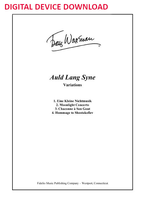 Auld Lang Syne Variations (for piano quartet) - Digital (Not Printable)