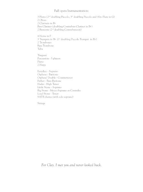 Dear Orpheus... (from Eurydice) - Digital (Not Printable)