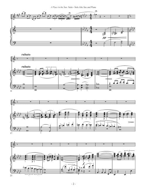 A Place in the Sun: Suite (for alto saxophone and piano)