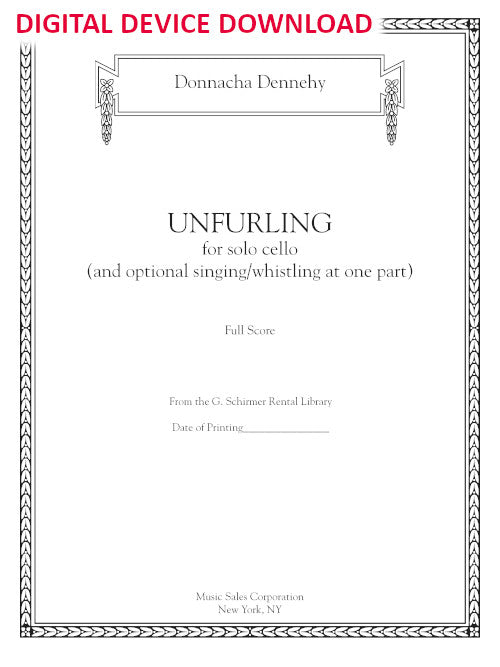 Unfurling for cello - Digital (Not Printable)