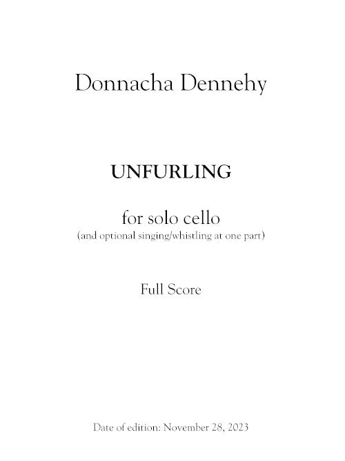 Unfurling for cello - Digital (Not Printable)