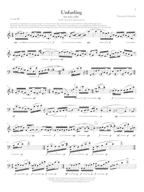Unfurling for cello - Digital (Not Printable)