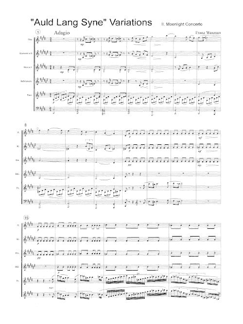 Auld Lang Syne Variations (for piano and winds)