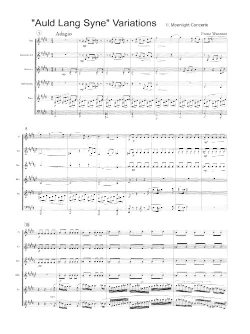 Auld Lang Syne Variations (for piano and winds)