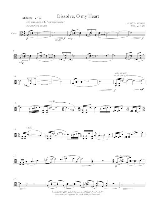 Dissolve, O My Heart (viola)