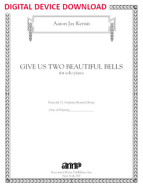Give Us Two Beautiful Bells for piano - Digital (Not Printable)