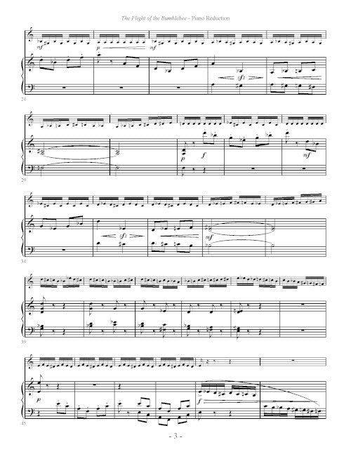 The Flight of the Bumblebee (for violin and piano)