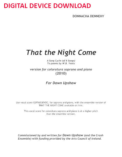 That the Night Come (coloratura soprano and piano) - Digital