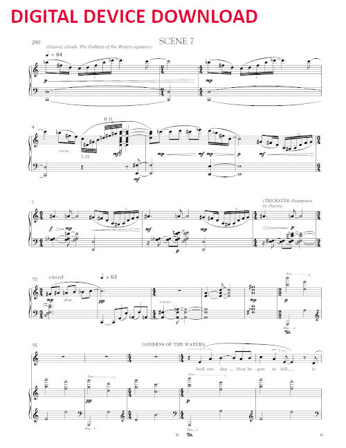 They Come As If From the Heavens (Goddess of Water's Aria from Amistad, for mezzo-soprano and piano) - Digital (Not Printable)
