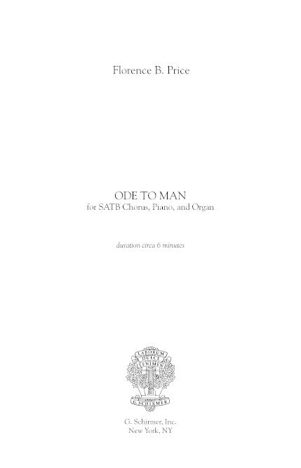 Ode to Man (SATB Chorus, Piano, and Organ)