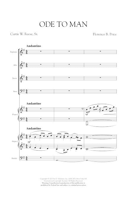 Ode to Man (SATB Chorus, Piano, and Organ)