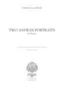 Two Andean Portraits for piano - Digital (Not Printable)